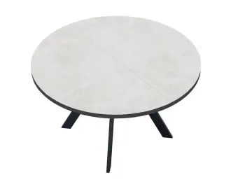 RD120 Хромикс белый/черные круглый стол раздвижной