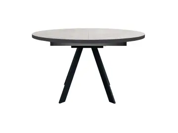 RD120 Хромикс белый/черные круглый стол раздвижной