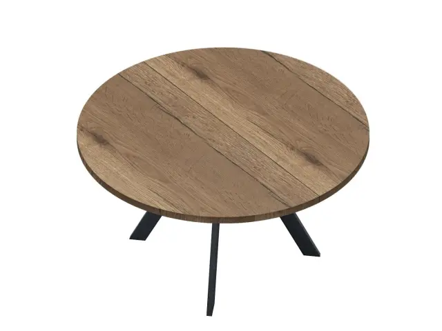 RD120 Дуб Галифакс/черные круглый стол раздвижной 2