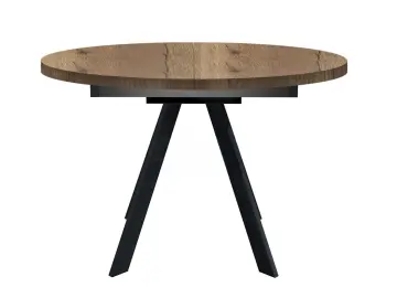 RD120 Дуб Галифакс/черные круглый стол раздвижной