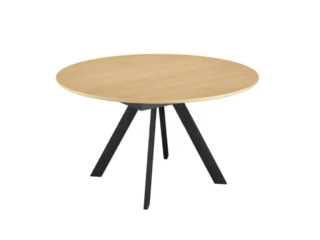 RD120 Дуб Каселла/черные круглый стол раздвижной 1