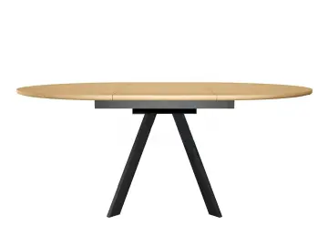 RD120 Дуб Каселла/черные круглый стол раздвижной