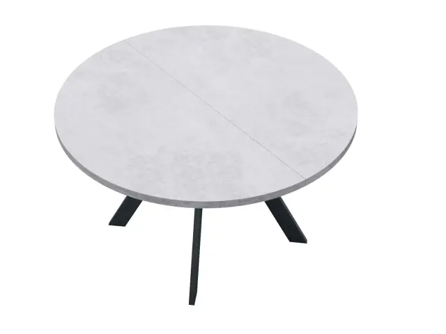 RD100 Бетон/черные круглый стол раздвижной 2