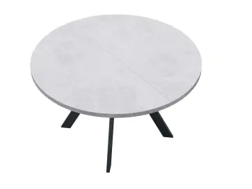 RD100 Бетон/черные круглый стол раздвижной