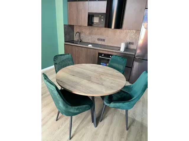 RD100 Дуб Галифакс круглый стол раздвижной 4