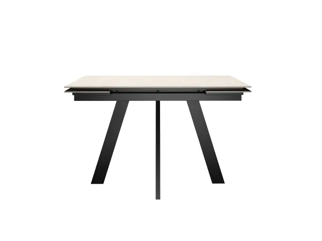 DM110 Хромикс белый/черные стол раздвижной 2