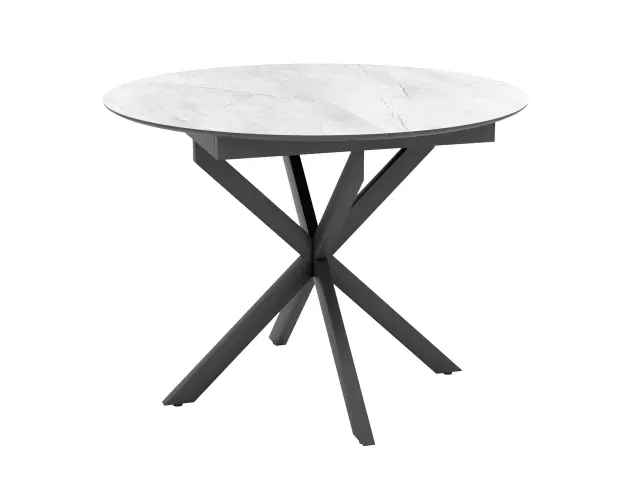 BERGAMO Жемчужный Перито/Черный круглый стол