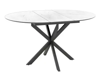 BERGAMO Жемчужный Перито/Черный круглый стол