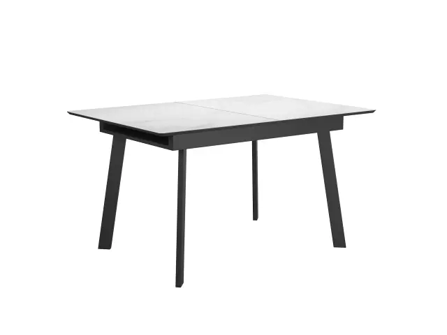 SFH125 стекло Белый мрамор/подстолье черное стол раздвижной 1