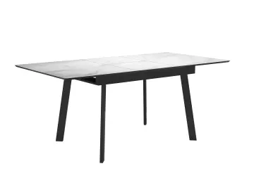 SFH125 стекло Белый мрамор/подстолье черное стол раздвижной