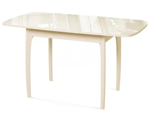 M15 слоновая кость/стекло бежевое стол раздвижной 2