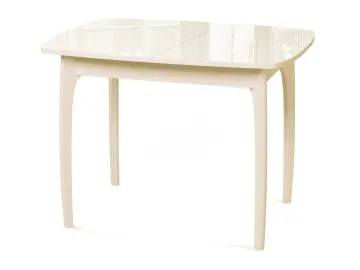 M15 слоновая кость/стекло бежевое стол раздвижной