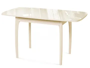 M15 слоновая кость/стекло бежевое стол раздвижной