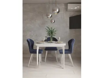 M15 белый/стекло белое стол раздвижной