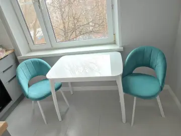 M15 белый/стекло белое стол раздвижной