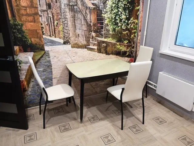 M40 венге/стекло бежевое стол раздвижной 3