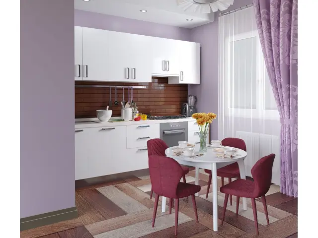 M46 белый/стекло белое круглый стол раздвижной 3