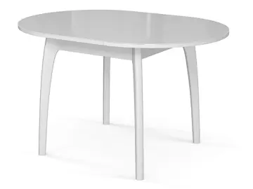M46 белый/стекло белое круглый стол раздвижной