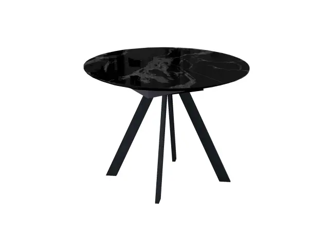 SFC100 стекло Оптивайт Черный мрамор/подстолье черное круглый стол раздвижной 1