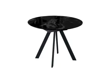 SFC100 стекло Оптивайт Черный мрамор/подстолье черное круглый стол раздвижной