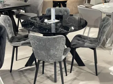 SFC100 стекло Оптивайт Черный мрамор/подстолье черное круглый стол раздвижной