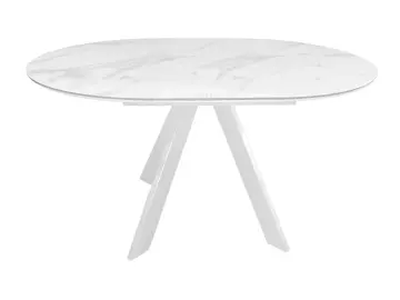 SFC110 стекло Оптивайт Белый мрамор/подстолье белое круглый стол раздвижной