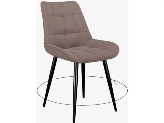 Кухонный стул DikLine 226 поворотный B5 LATTE, ножки черные