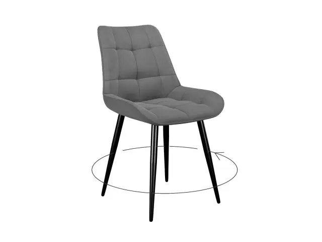 Кухонный стул DikLine 226 поворотный B22 GREY, ножки черные