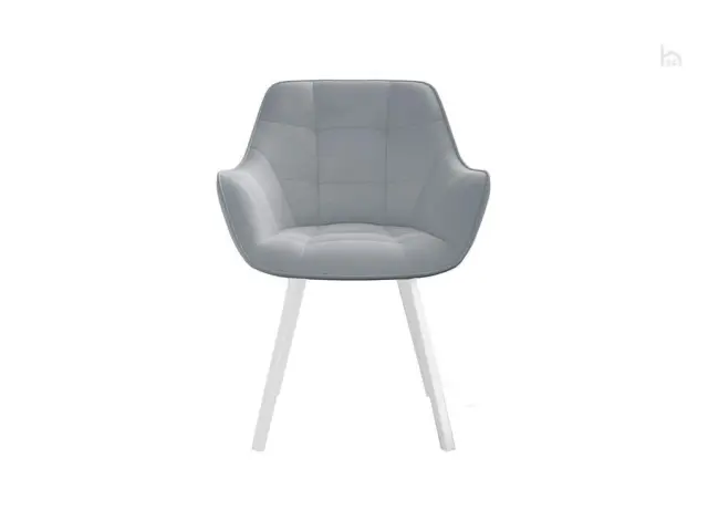 Стул кухонный 252 М поворотный, микровелюр B22 grey, ножки белые 2
