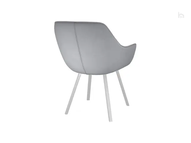 Стул кухонный 252 М поворотный, микровелюр B22 grey, ножки белые 3