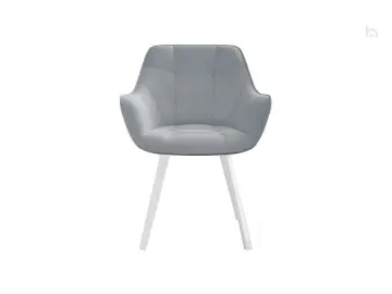 Стул кухонный 252 М поворотный, микровелюр B22 grey, ножки белые