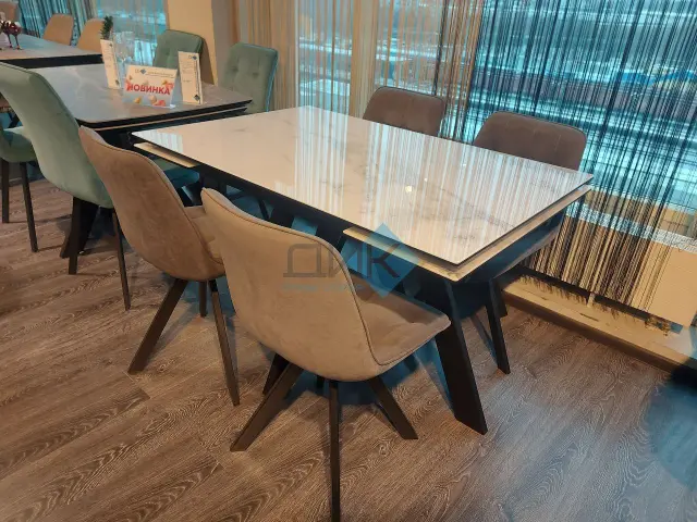 Стол SFM120 стекло Оптивайт Белый мрамор 4