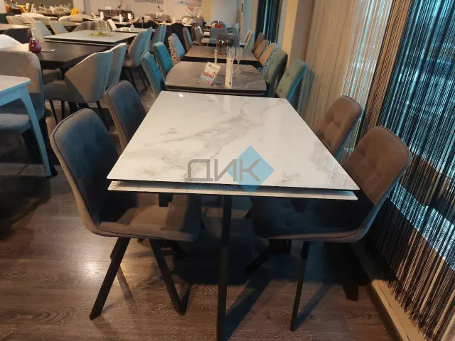 Стол SFM120 стекло Оптивайт Белый мрамор 5