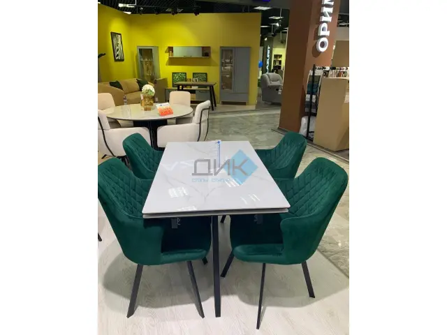 Стол SKM120 Carrara Gloss (мрамор глянец белый) 2