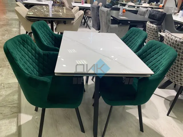 Стол SKM120 Carrara Gloss (мрамор глянец белый) 4