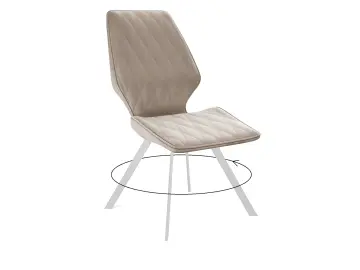 Стул 243 B03 BEIGE поворотный/белые