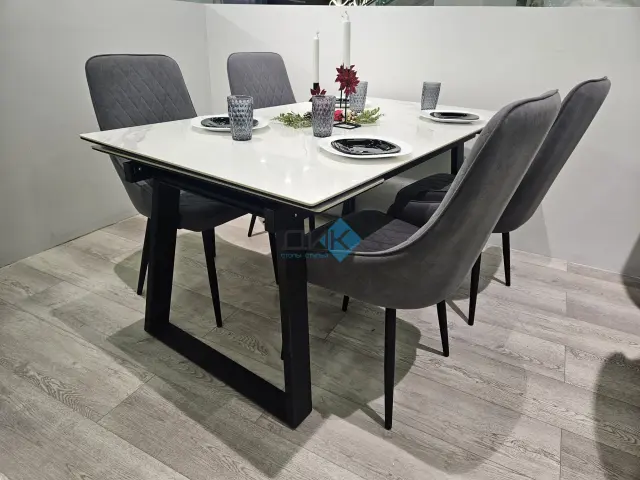 Стол DKZ160 Керамогранит Tianshan White (белый полуглянец) 2