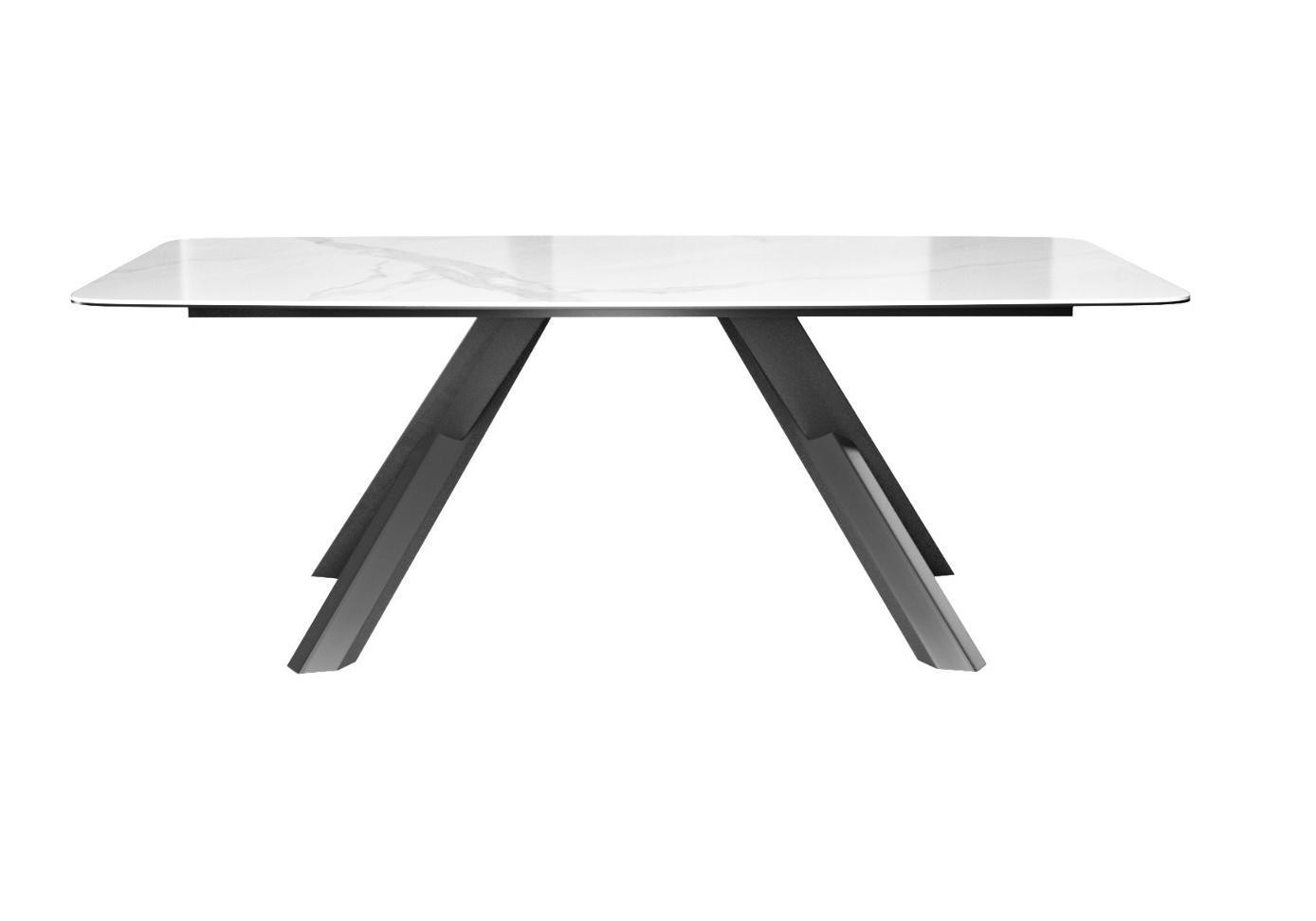 Обеденный стол DikLine KS220 керамика Cloud (белый глянец C11)/опоры черные 2 small