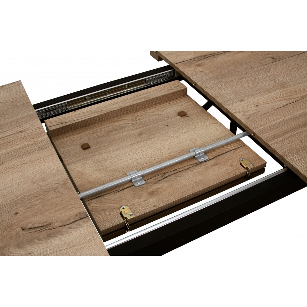 Кухонный стол раздвижной Dikline ZL140 Дуб Галифакс/ножки черные 4 small
