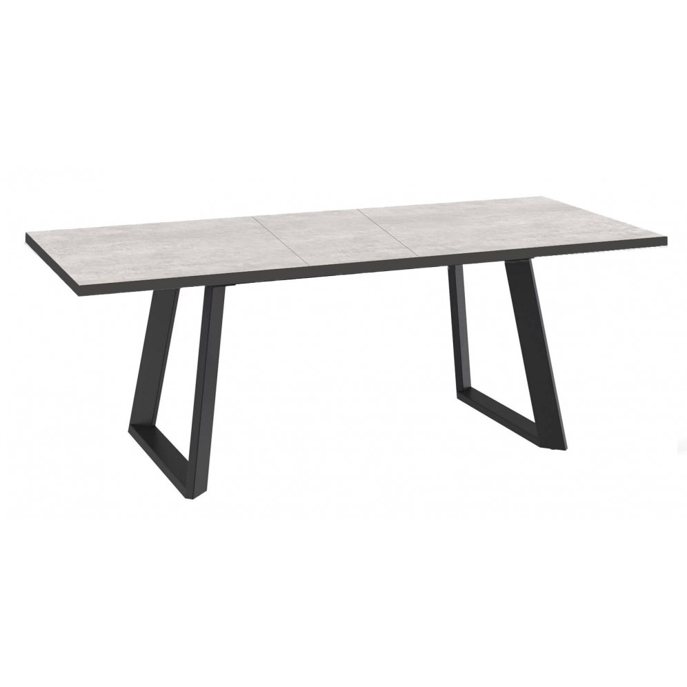 Кухонный раскладной стол Dikline ZL160 Хромикс белый/ножки черные 2 small