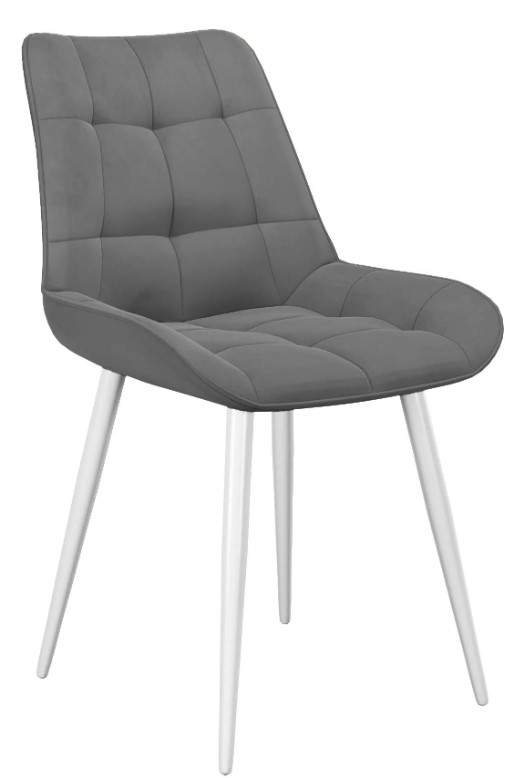 Стул мягкий 206М, микровелюр B22 grey, ножки белые