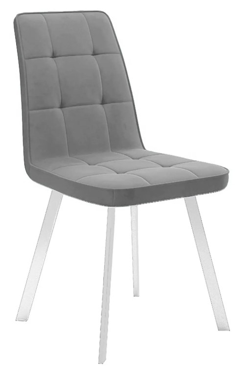 Обеденный стул 207, микровелюр B22 grey, ножки белые