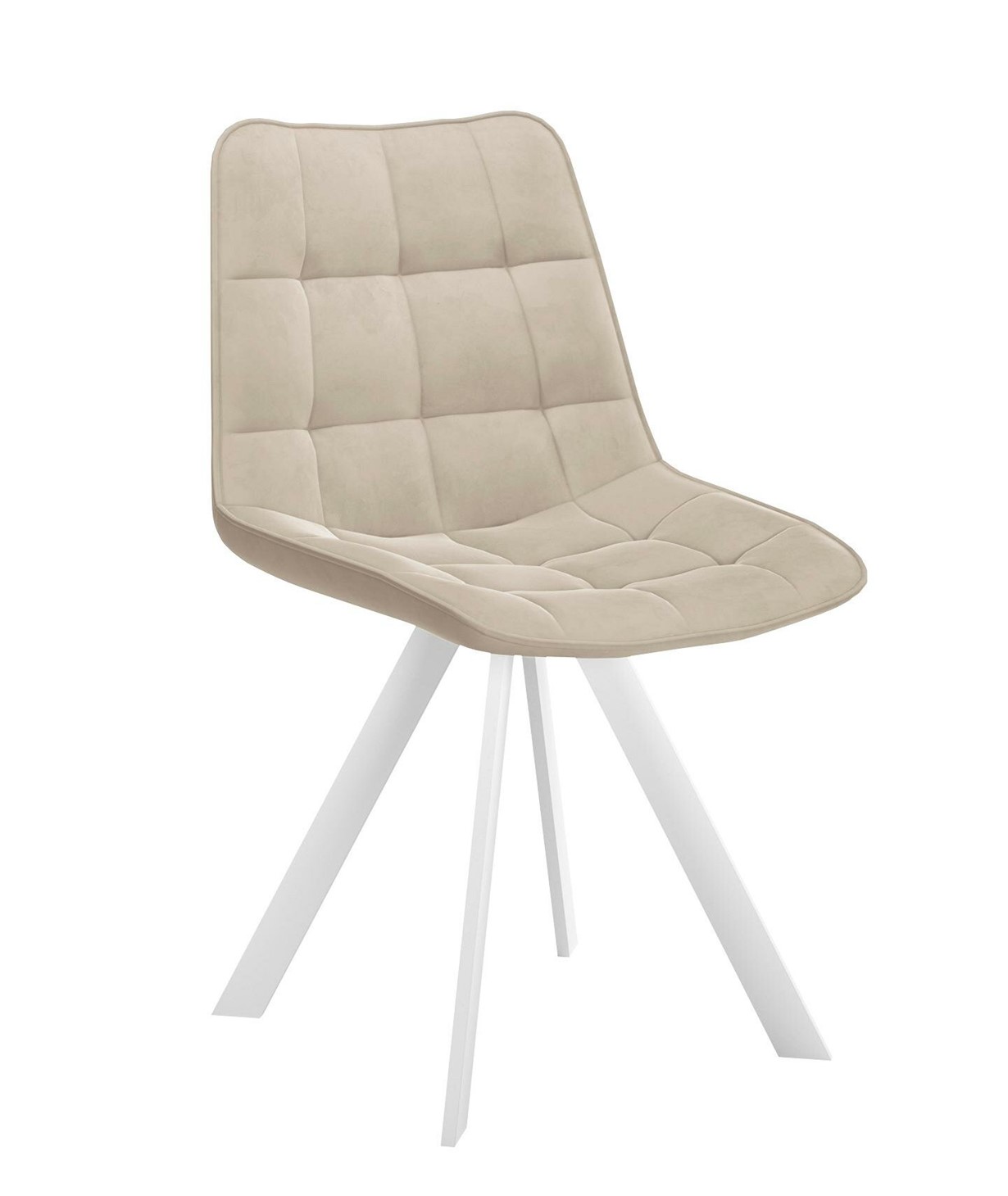 Стул мягкий 229 Поворотный, Микровелюр B03 Beige / опоры белые