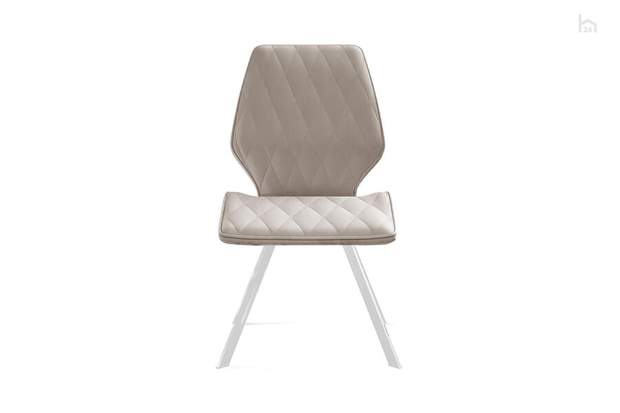 Стул кухонный 243 поворотный, микровелюр B03 beige, ножки белые 2 small