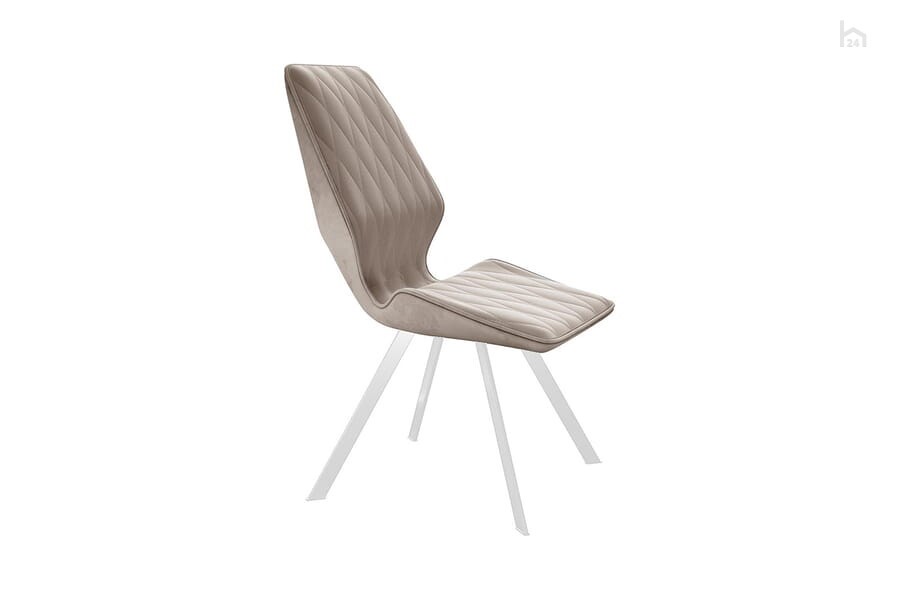Стул кухонный 243 поворотный, микровелюр B03 beige, ножки белые 3 small