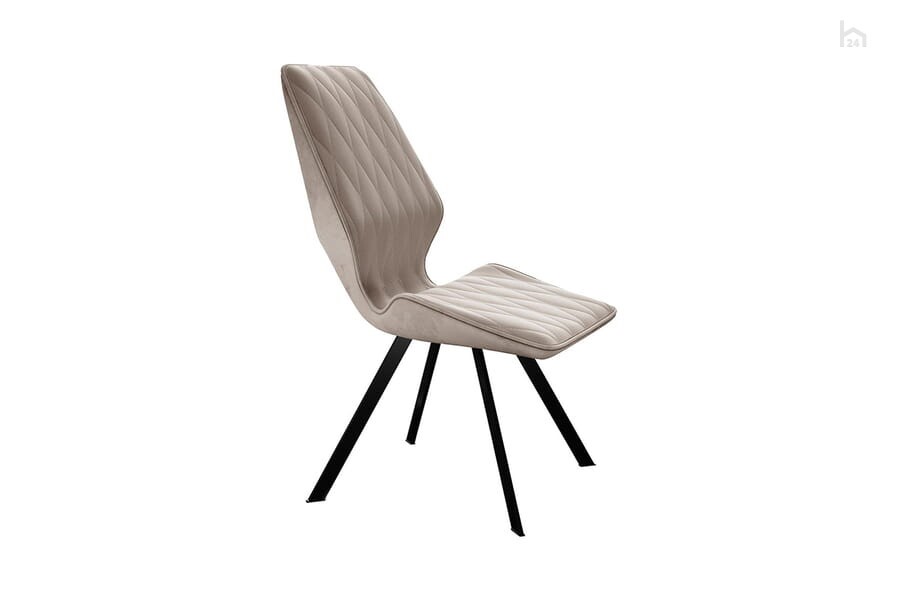 Мягкий стул 243 поворотный, микровелюр B03 beige, ножки черные 3 small