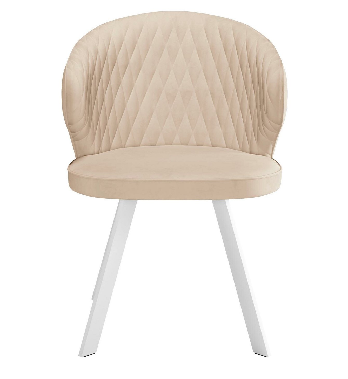 Обеденный стул 249 Поворотный, Микровелюр B03 Beige / опоры белые 2 small