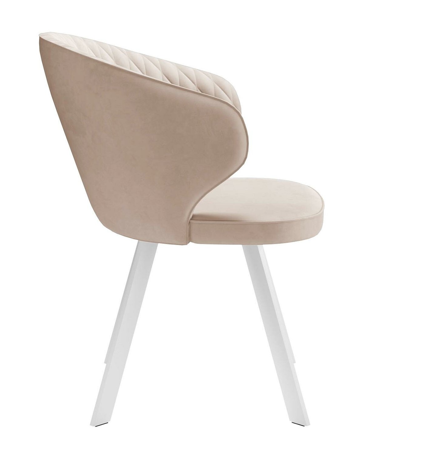 Обеденный стул 249 Поворотный, Микровелюр B03 Beige / опоры белые 4 small