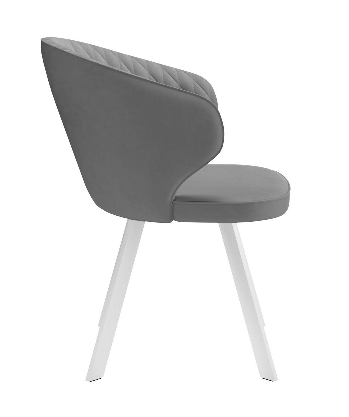 Обеденный стул 249 Поворотный, Микровелюр B22 Grey / опоры белые 4 small