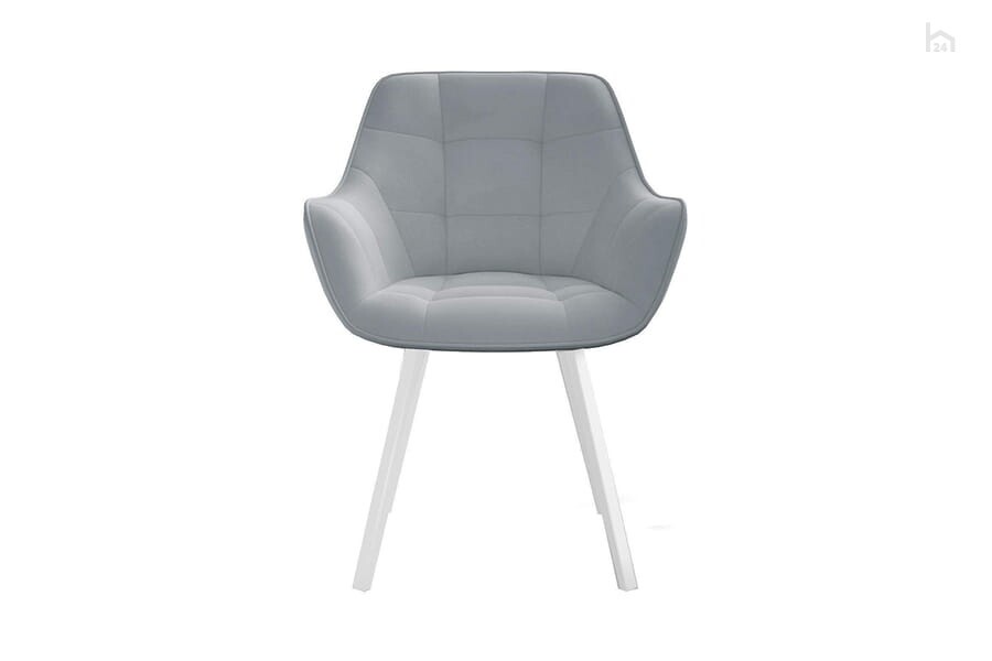 Стул кухонный 252 М поворотный, микровелюр B22 grey, ножки белые 2 small